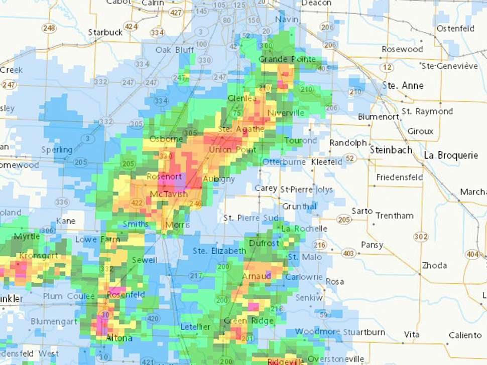 Severe thunderstorm fizzles in southeastern Manitoba, tornado warnings